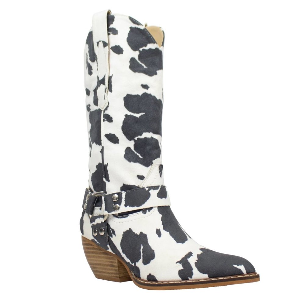 ARiderGirl Evon Boots in Black/White Cow